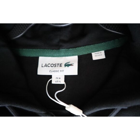 Lacoste Men's Sz XL Black Classic Fit Crocodile Logo Full Zip Hoodie Jacket - Picture 3 of 13